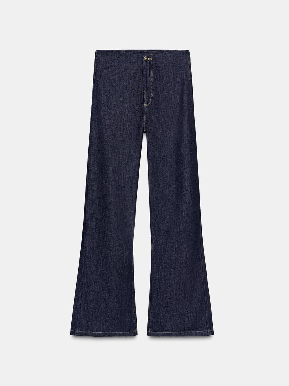 Zara Navy Wide-Leg High-Rise Jeans
